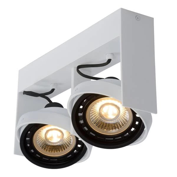 Lucide GRIFFON - Spot plafond - LED Dim to warm - GU10 (ES111) - 2x12W 2200K/3000K - Blanc - détail 3